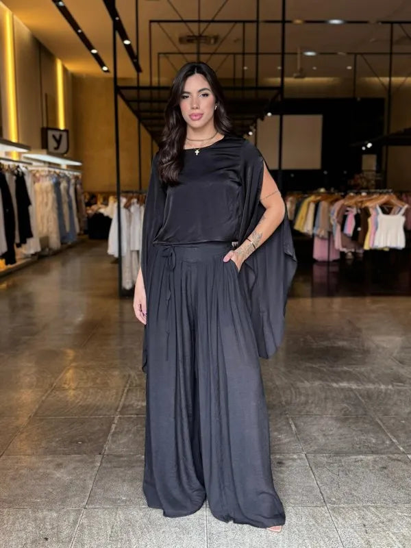 Calça Pantalona Cós Elástico