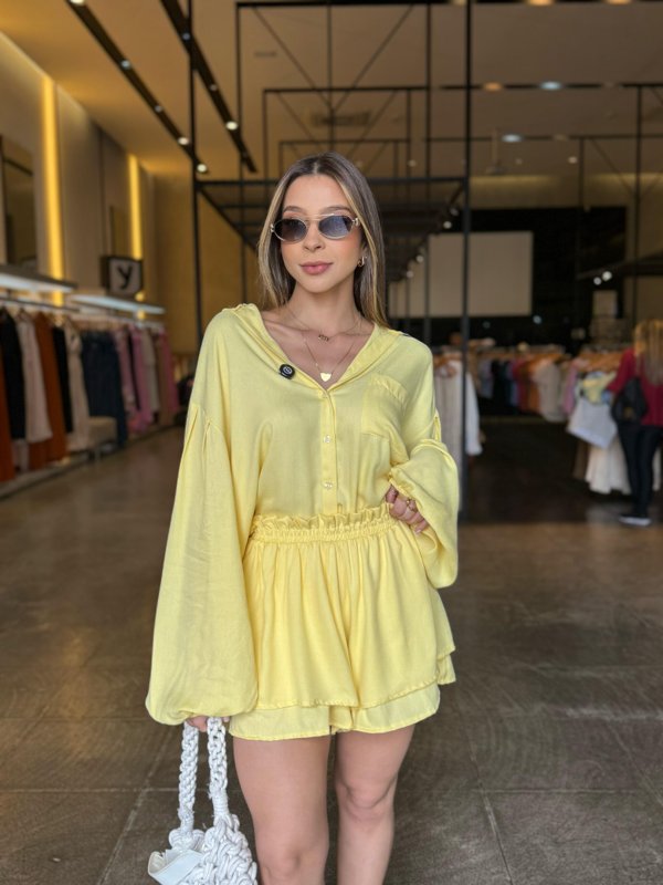 Conjunto Camisa e Short Babado Chic
