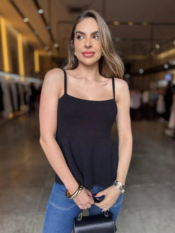 Blusa Tricô Peplum