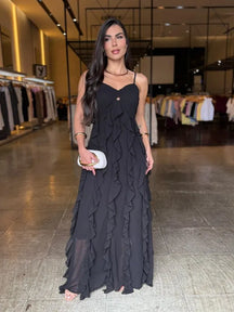 Vestido Longo Babado