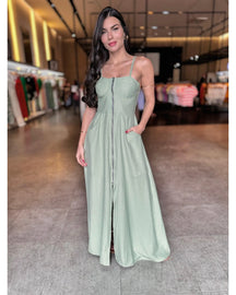 Vestido Longo Zíper Bia