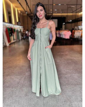 Vestido Longo Zíper Bia