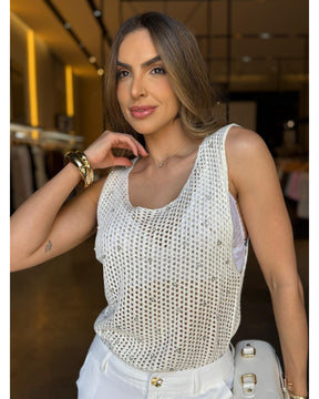 Blusa Tricô Com Strass