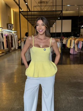 Blusa Tricô Peplum