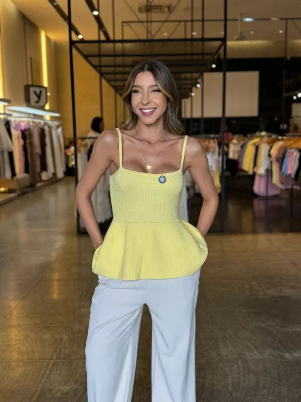 Blusa Tricô Peplum