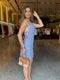 Vestido Curto Social Decote Lateral