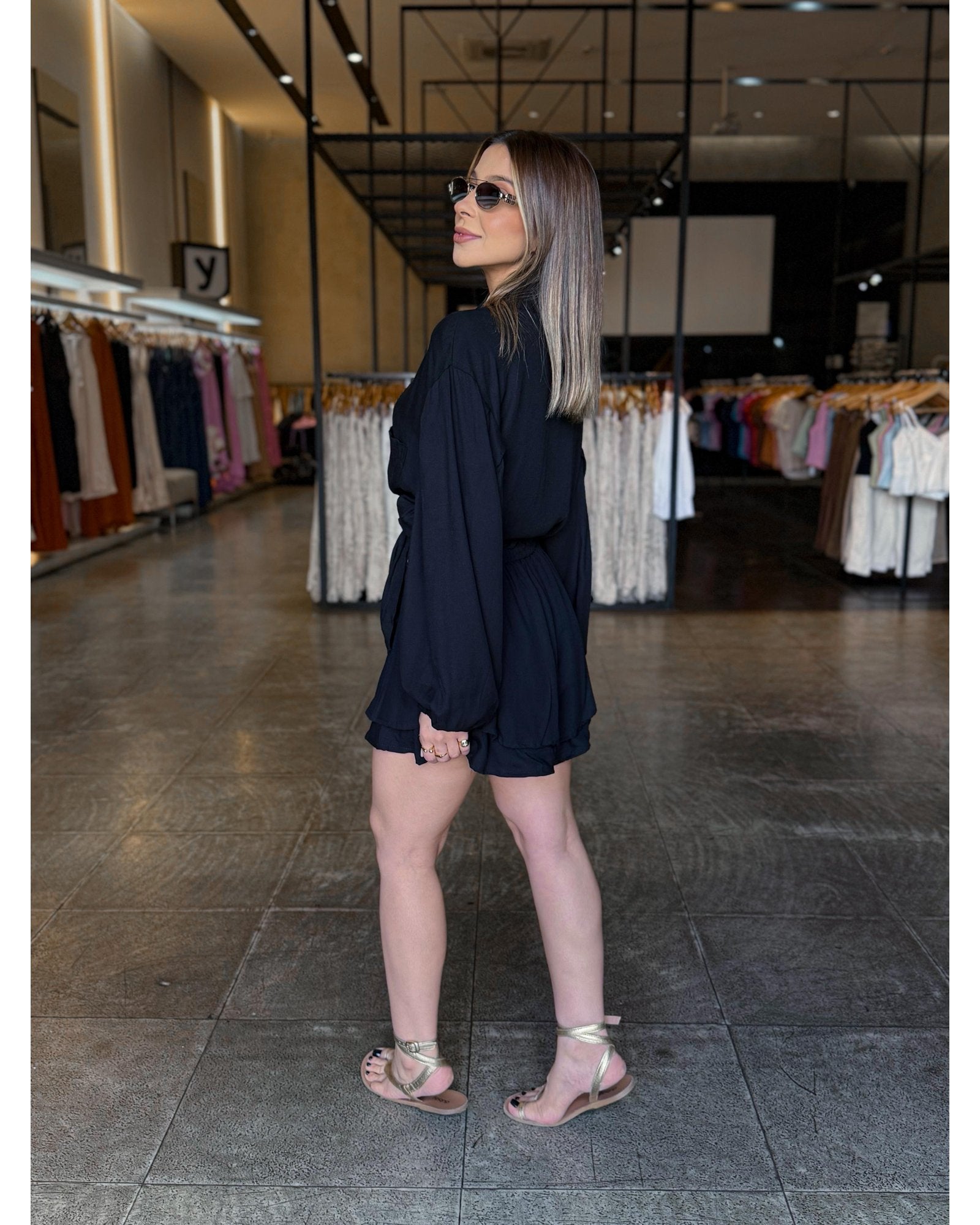 Conjunto Camisa e Short Babado Chic