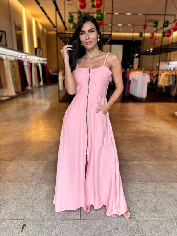 Vestido Longo Zíper Bia