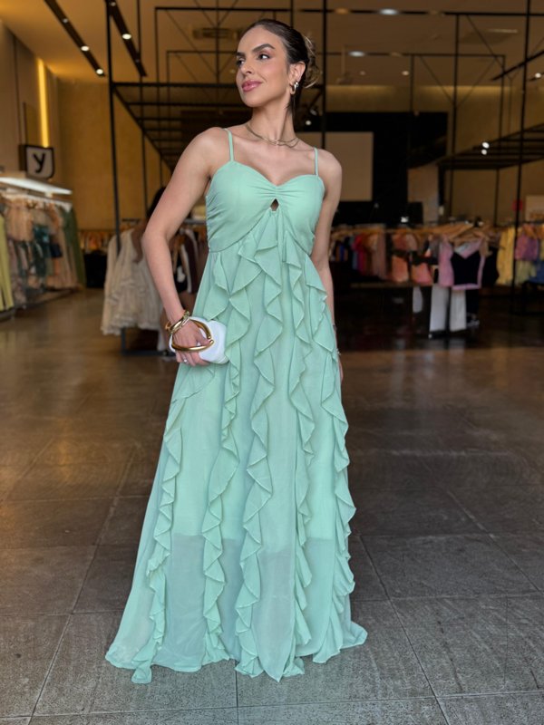 Vestido Longo Babado