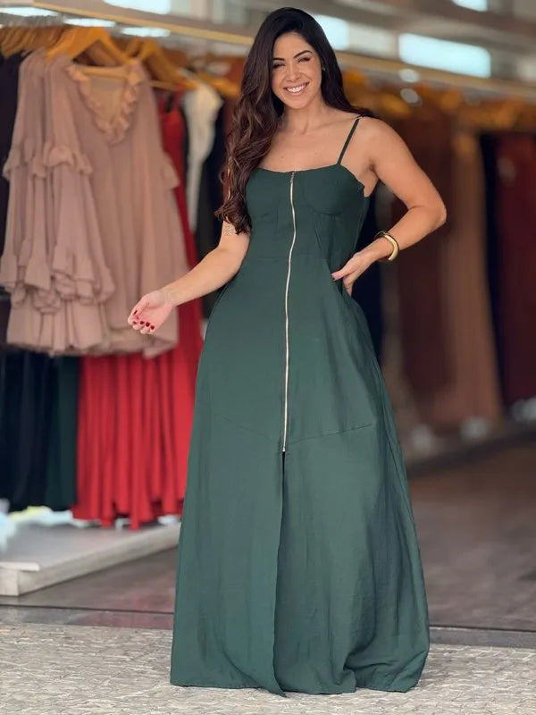 Vestido Longo Zíper Bia