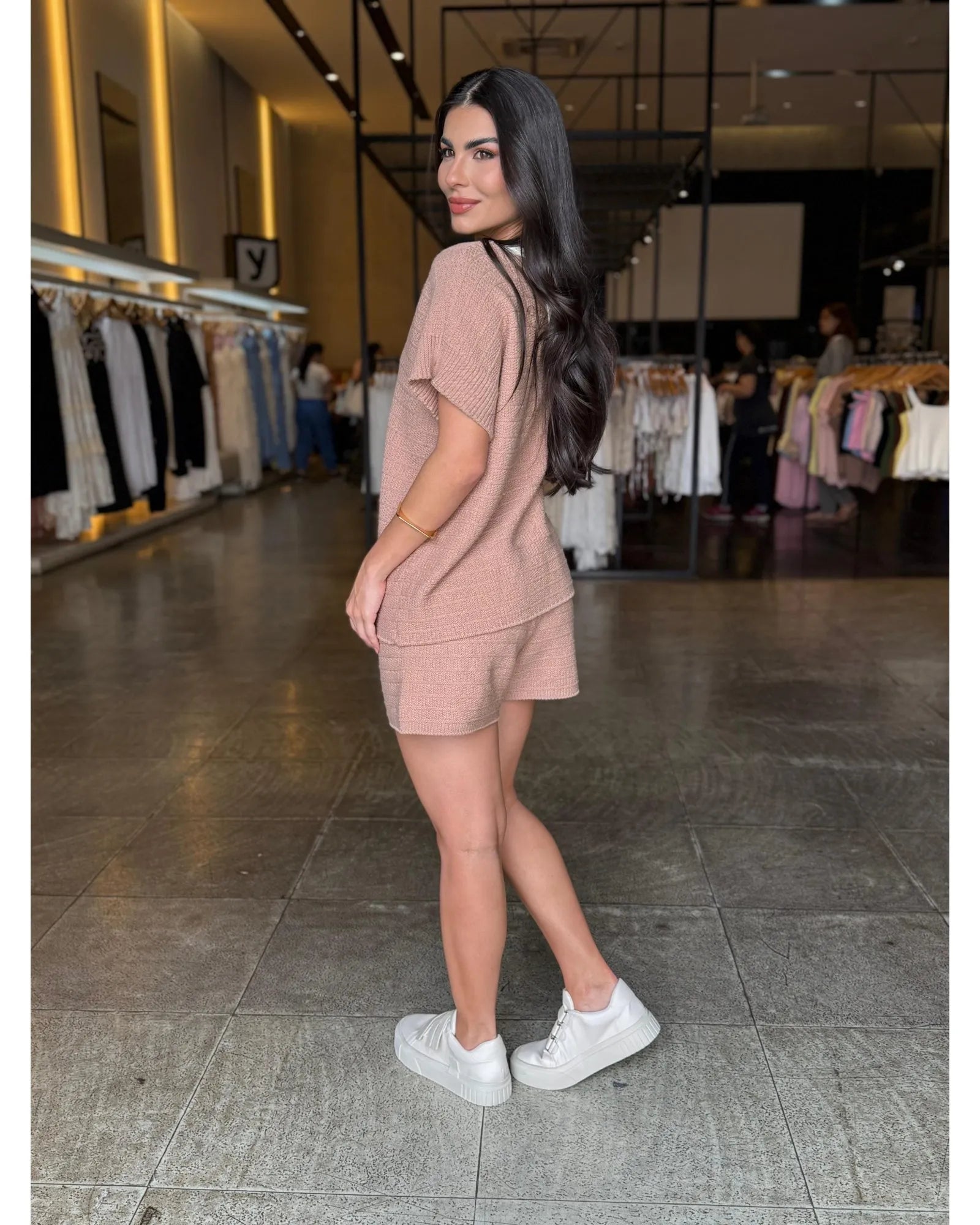 Conjunto Tricô Short e Suéter
