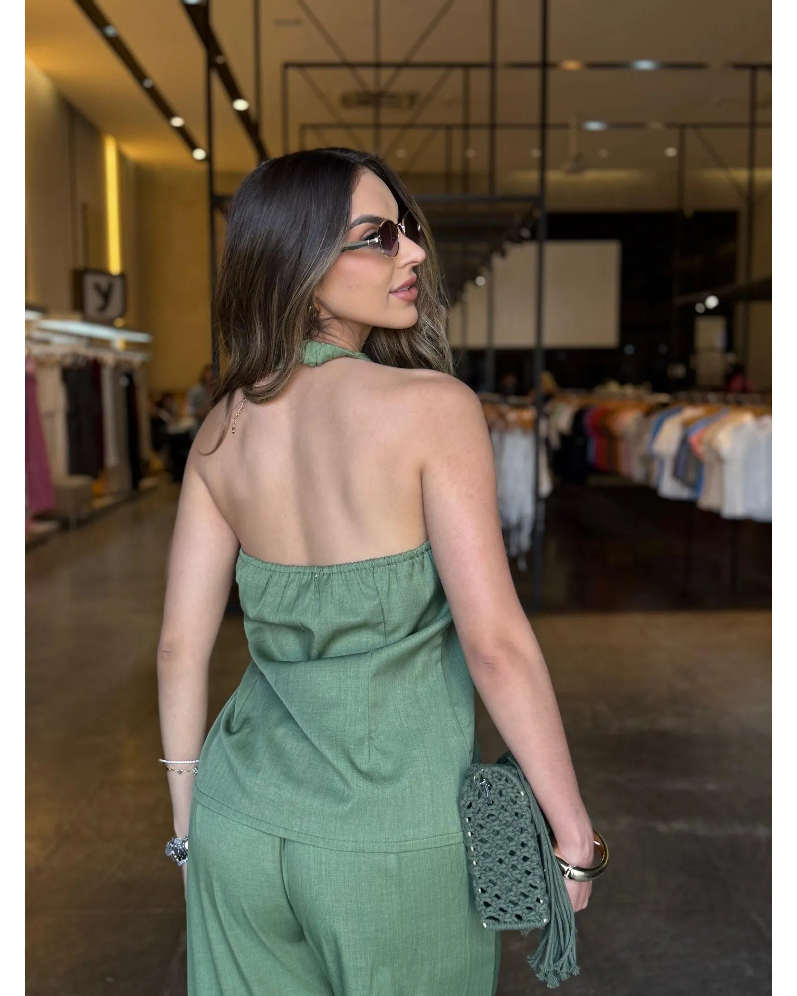 Conjunto Alfaiataria Blusa Frente Única