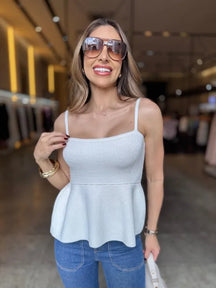 Blusa Tricô Peplum