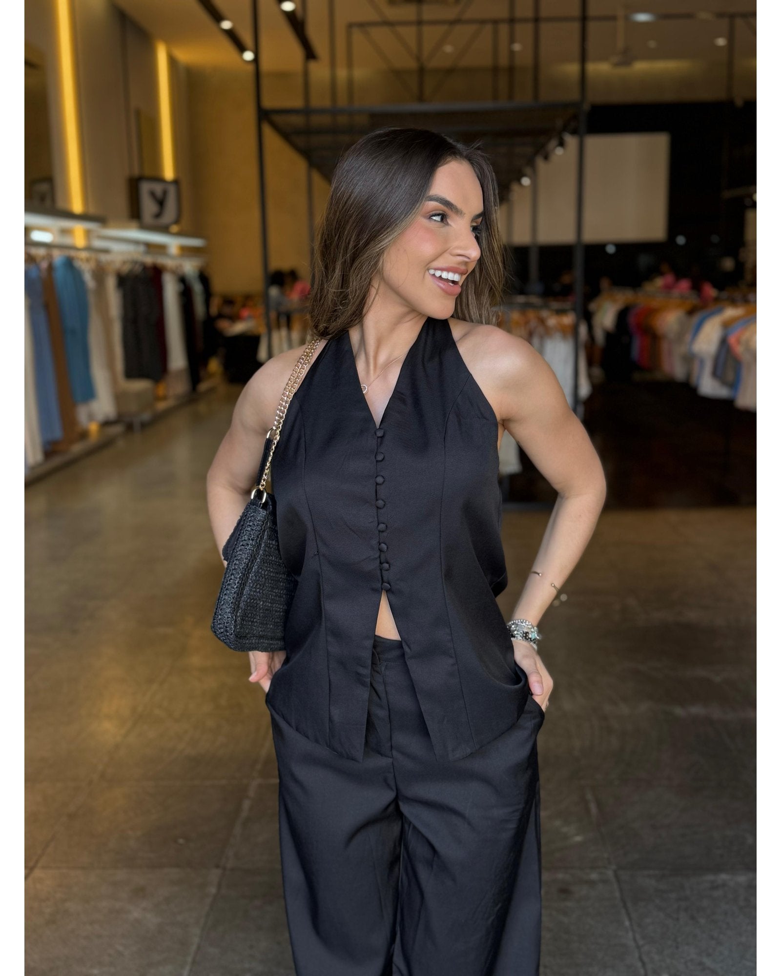 Conjunto Alfaiataria Blusa Frente Única