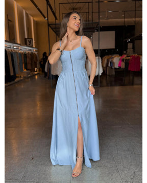 Vestido Longo Zíper Bia