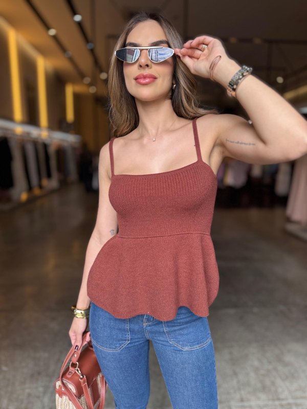 Blusa Tricô Peplum