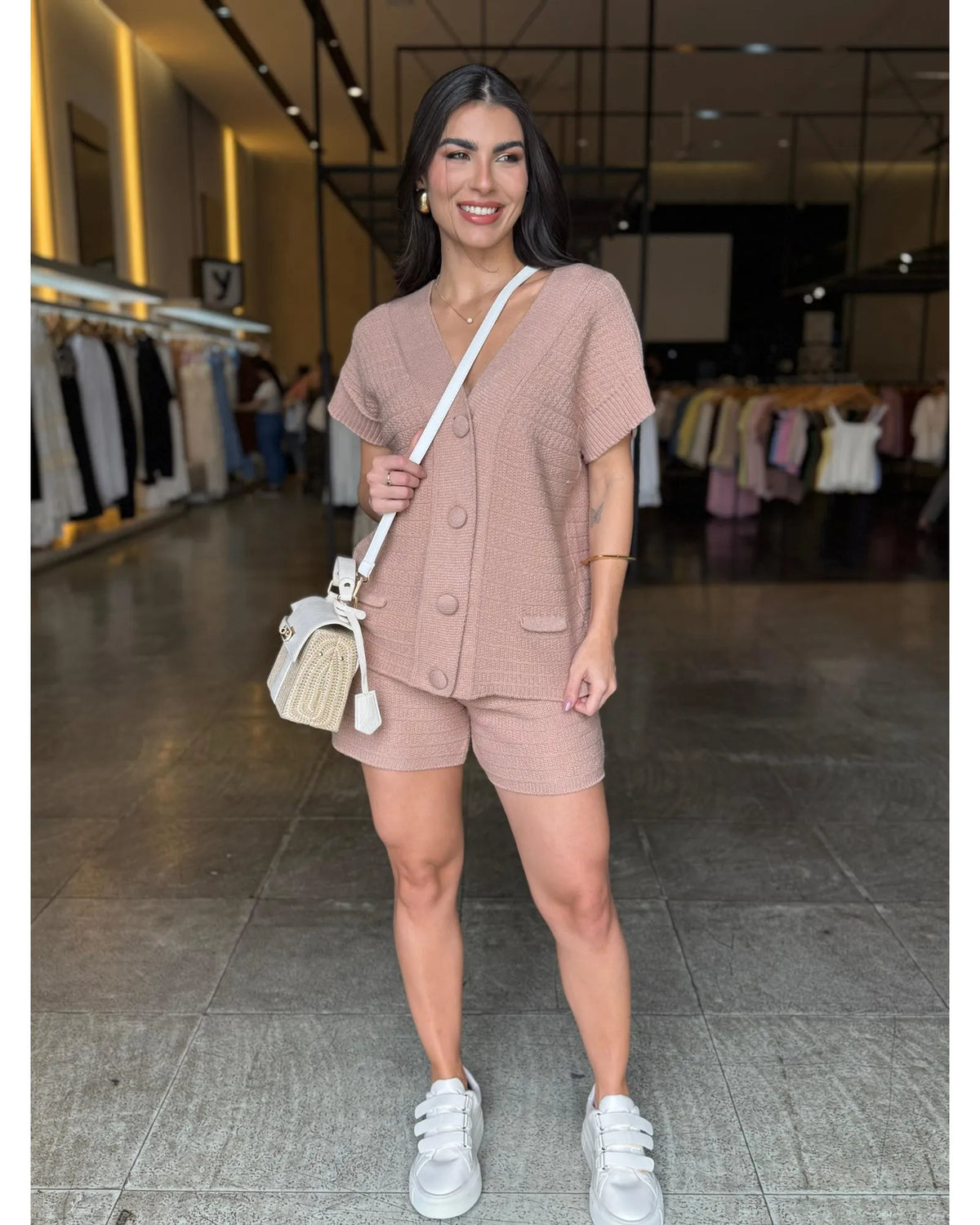 Conjunto Tricô Short e Suéter
