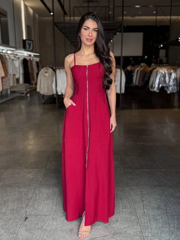 Vestido Longo Zíper Bia