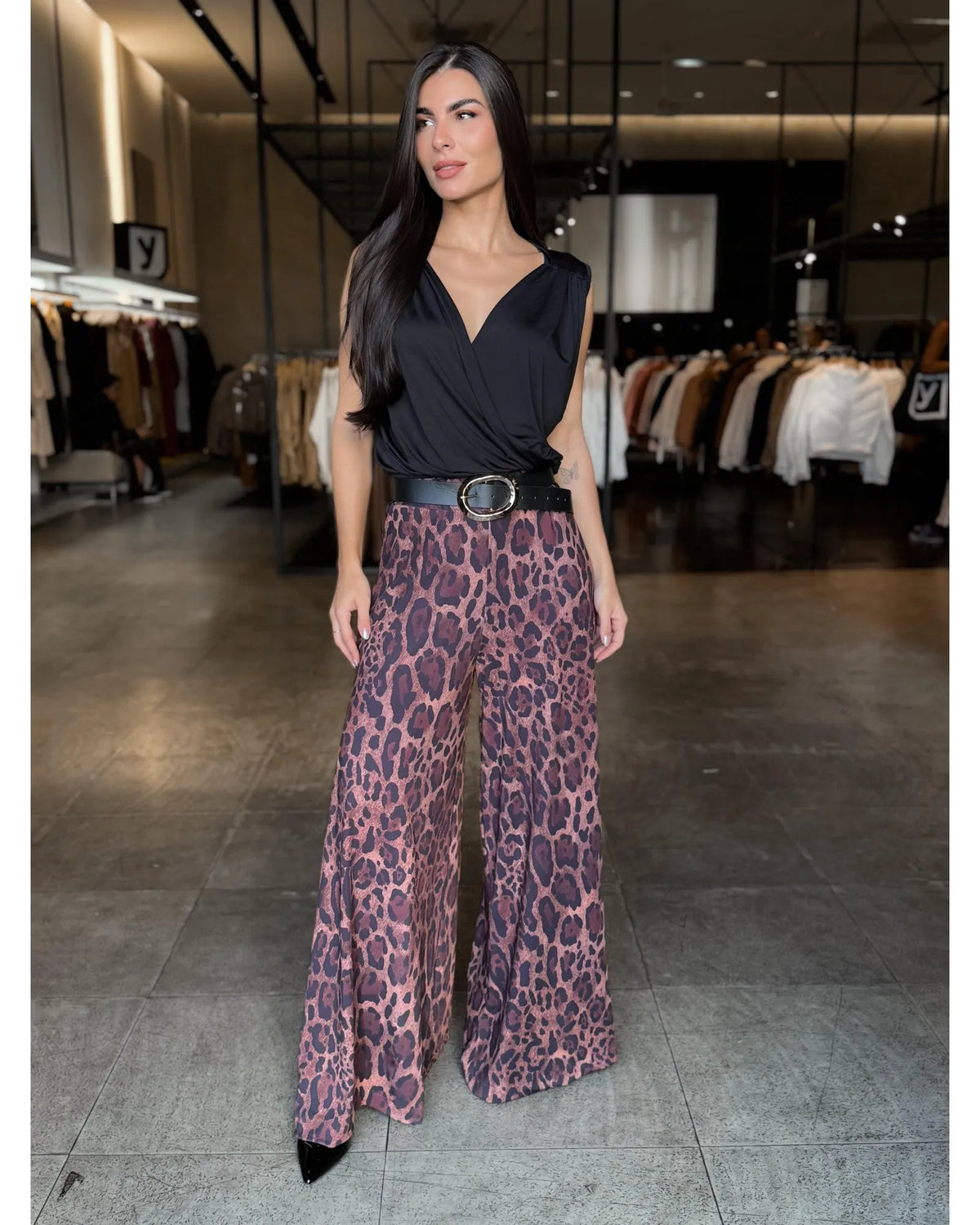 Calça Pantalona Animal Print - LANÇAMENTO