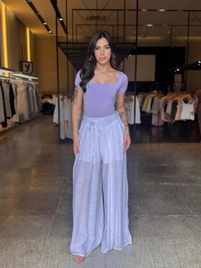Calça Pantalona Cós Elástico