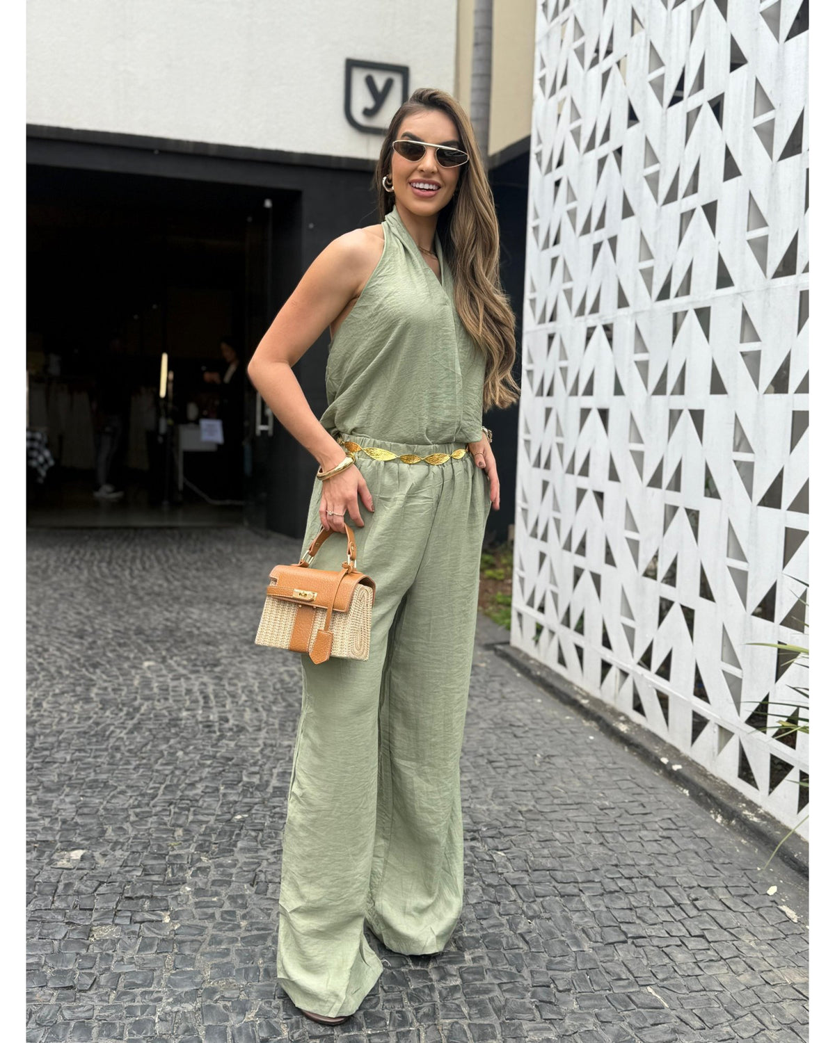 Conjunto Pantalona Decote Transpassado