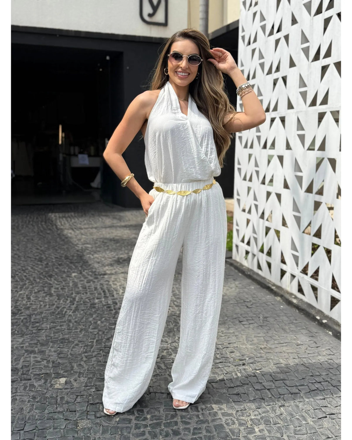 Conjunto Pantalona Decote Transpassado