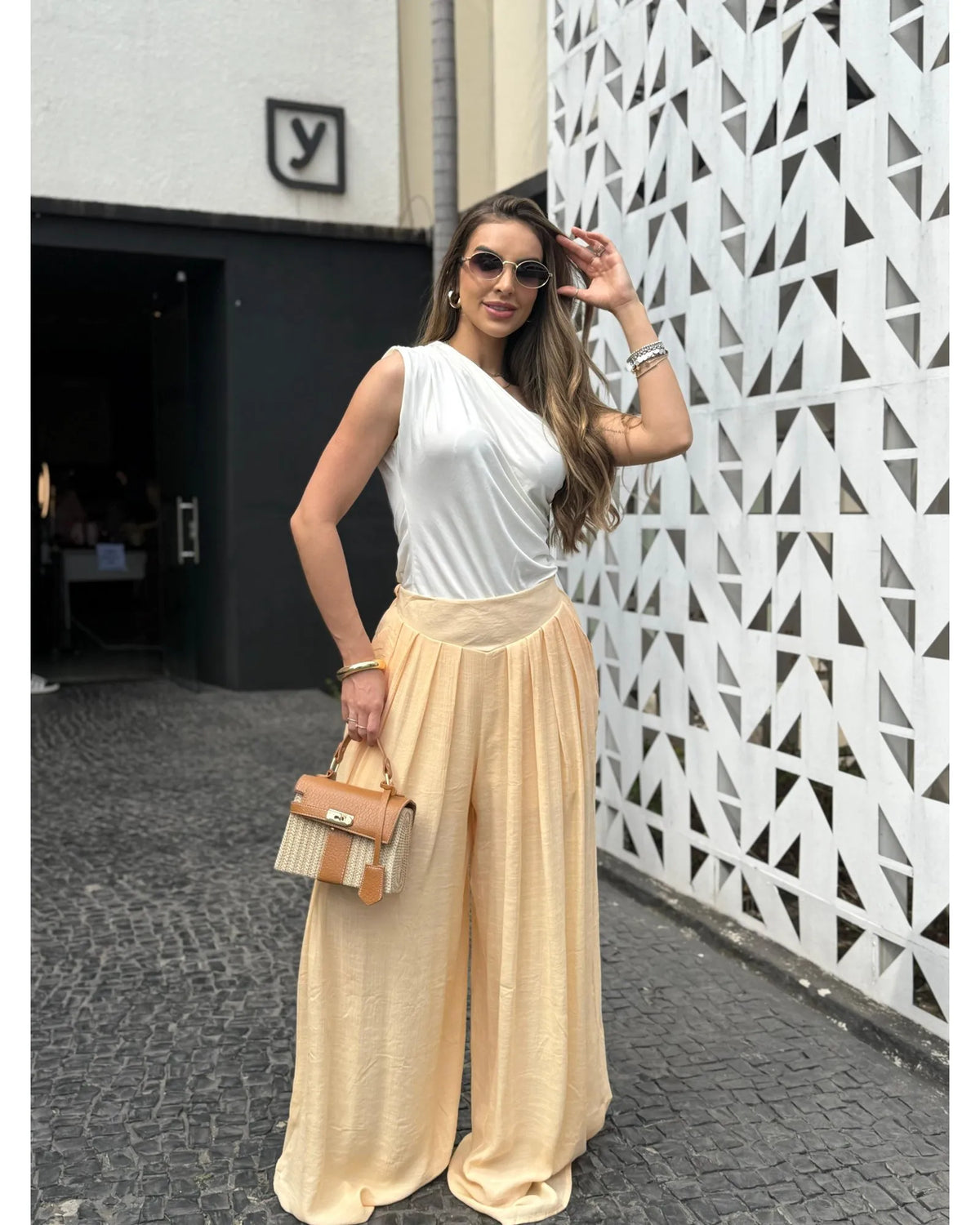 Calça Pantalona Cós Elástico