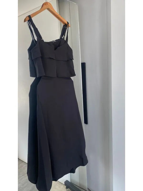Conjunto Cropped e Saia Longa