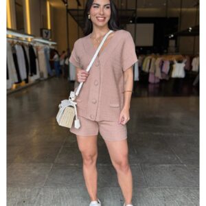 Conjunto Tricô Short e Suéter