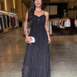 Vestido Longo Babado