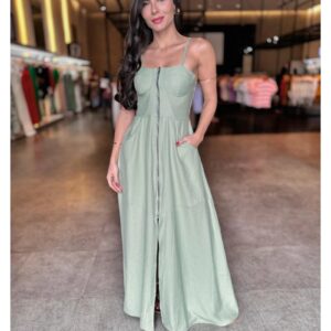 Vestido Longo Zíper Bia