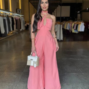 Macacão Pantalona Decote Amarração