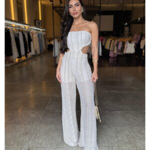 Macacão Crochê Luxo Branco