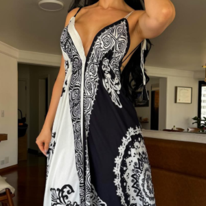 Vestido Saanvi White Black