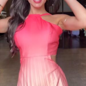 Vestido plissado color