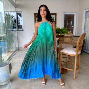 Vestido Plissado Rafa degradê